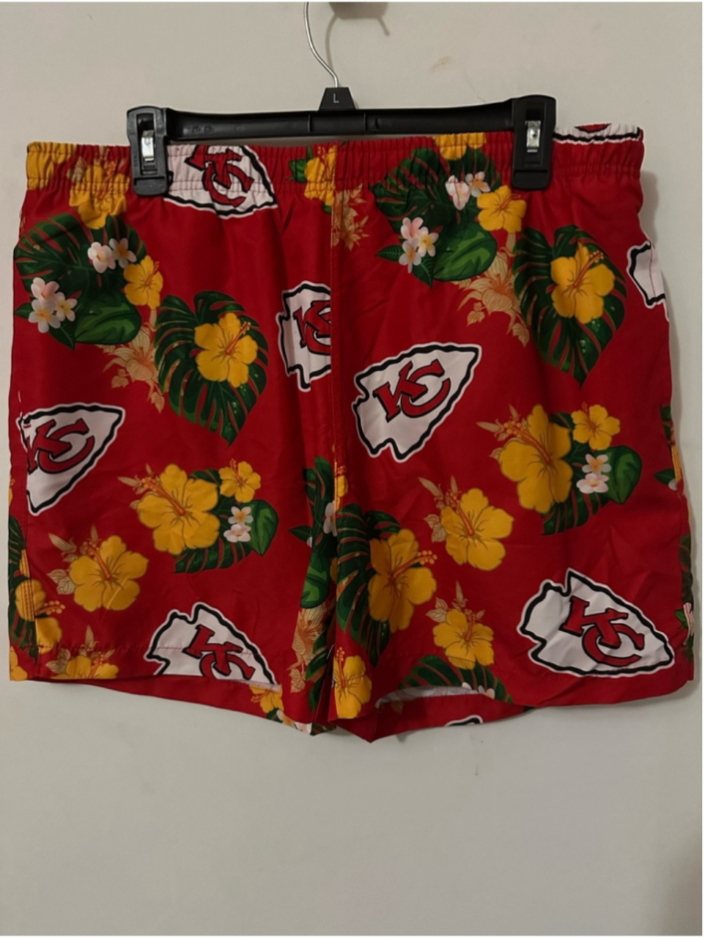 Kansas City Chiefs Hawaiian Swim Trunks Shorts XL NFL Team Apparel Tropical